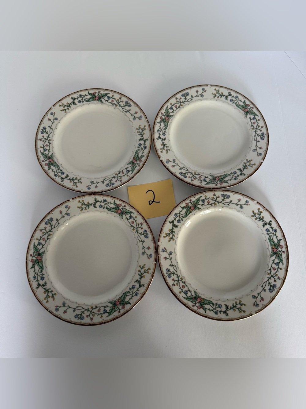 Set of 4 Farberware 1996 Wellesley #486 Fine China 8-Inch Salad Plates #2